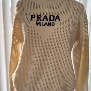 Prada Cream Turtleneck Sweater